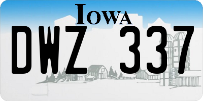 IA license plate DWZ337