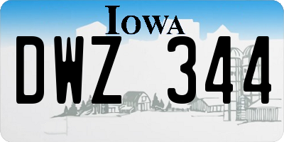 IA license plate DWZ344