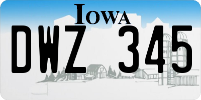 IA license plate DWZ345