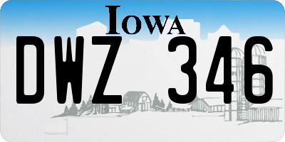 IA license plate DWZ346
