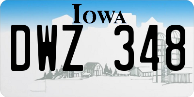 IA license plate DWZ348