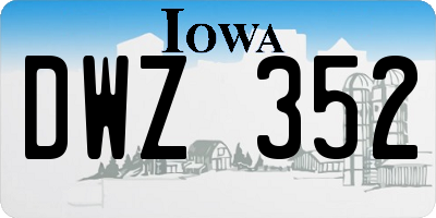 IA license plate DWZ352