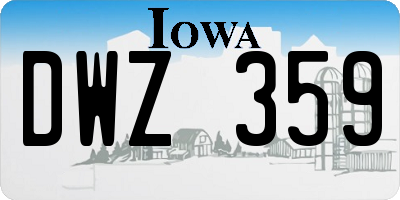 IA license plate DWZ359