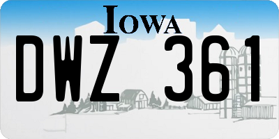 IA license plate DWZ361
