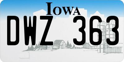 IA license plate DWZ363