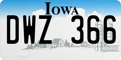 IA license plate DWZ366