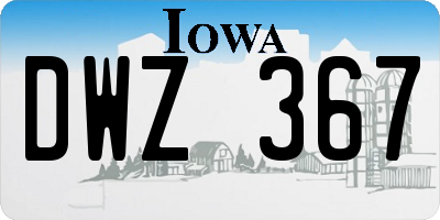 IA license plate DWZ367