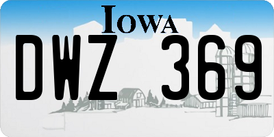 IA license plate DWZ369