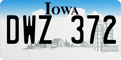 IA license plate DWZ372