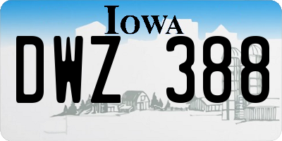 IA license plate DWZ388