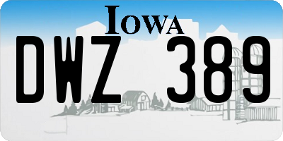 IA license plate DWZ389