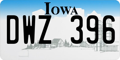 IA license plate DWZ396