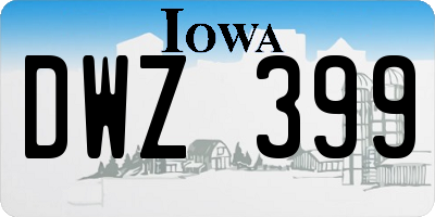 IA license plate DWZ399