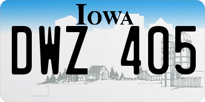 IA license plate DWZ405