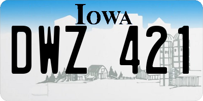 IA license plate DWZ421
