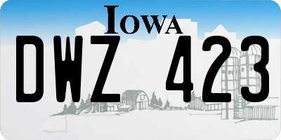 IA license plate DWZ423