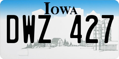 IA license plate DWZ427