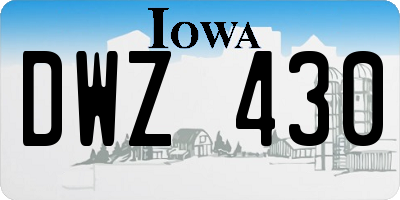 IA license plate DWZ430