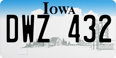 IA license plate DWZ432