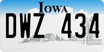IA license plate DWZ434
