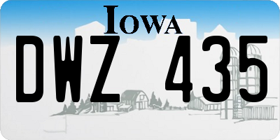IA license plate DWZ435