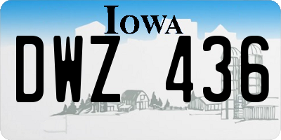 IA license plate DWZ436