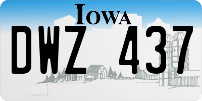 IA license plate DWZ437