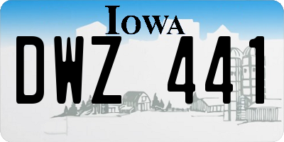 IA license plate DWZ441
