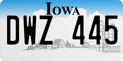 IA license plate DWZ445