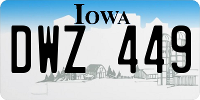 IA license plate DWZ449
