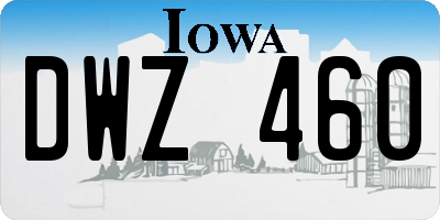 IA license plate DWZ460
