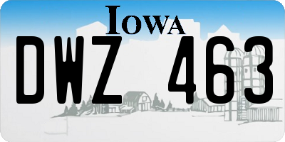 IA license plate DWZ463