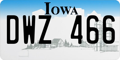IA license plate DWZ466