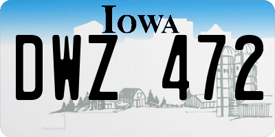 IA license plate DWZ472