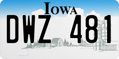 IA license plate DWZ481