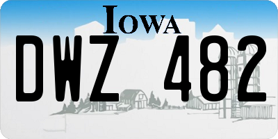 IA license plate DWZ482