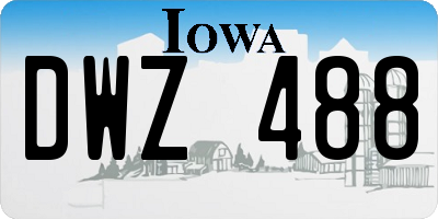 IA license plate DWZ488