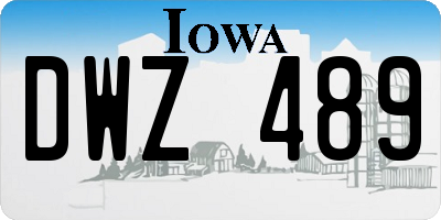 IA license plate DWZ489