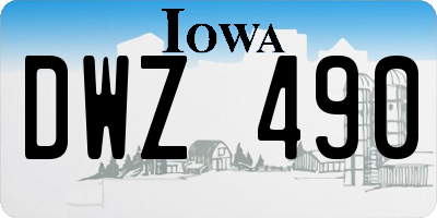 IA license plate DWZ490