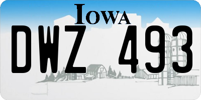 IA license plate DWZ493