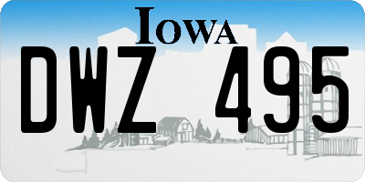 IA license plate DWZ495