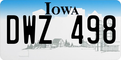 IA license plate DWZ498