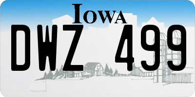 IA license plate DWZ499