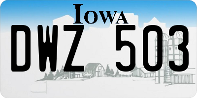 IA license plate DWZ503