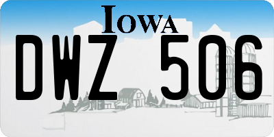 IA license plate DWZ506