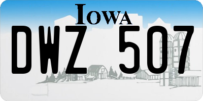IA license plate DWZ507