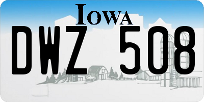 IA license plate DWZ508