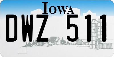 IA license plate DWZ511