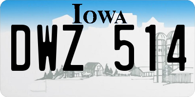 IA license plate DWZ514