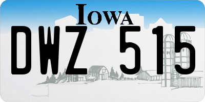 IA license plate DWZ515